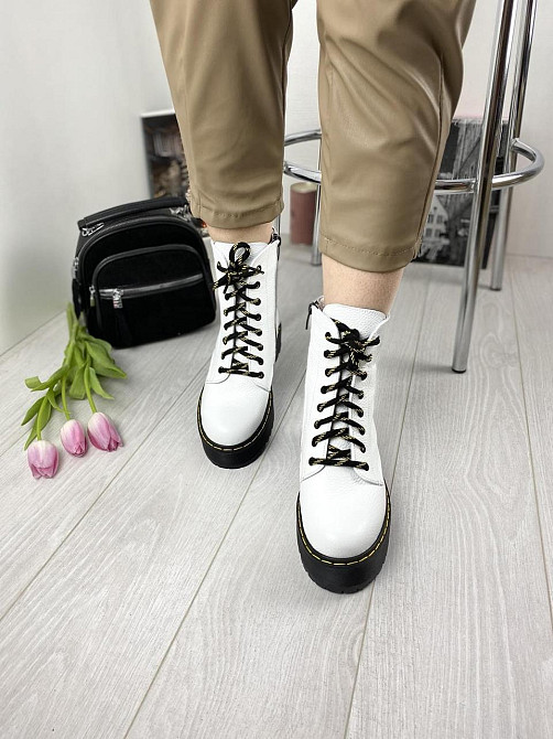 Черевики жіночі M.KRAFT білі натуральна шкіра висота 15 см розмір 37 (3128) Коломыя - изображение 5