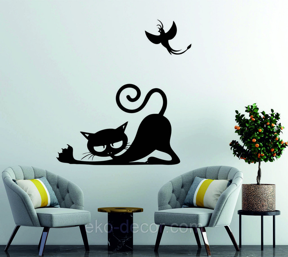 Декоративне настінне 3D Панно «Кіт» Декор на стіну з об'ємом Київ - фото 3