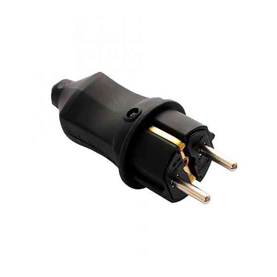 Вилка ERKA 4001 16 А з заземлюючим контактом пряма чорна Київ