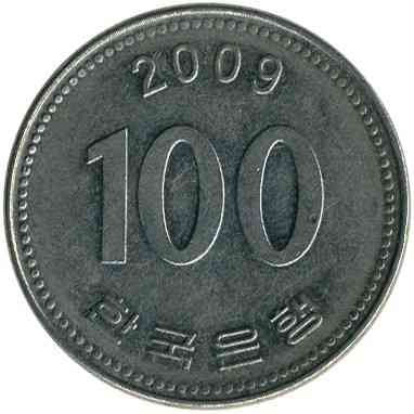 Южная Корея 100 вон, 1983-2020 (БГ) Полтава