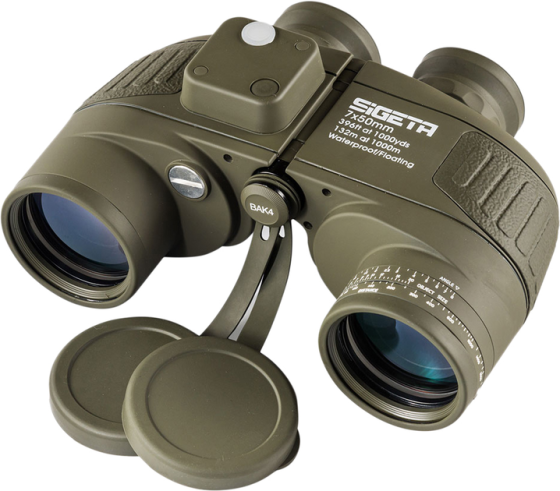 Морской бинокль Sigeta Admiral 7x50 Military floating compass reticle (Зеленый) Винница