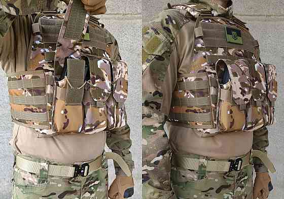 Підсумок під 6 магазінів АК/РПК потрійний мультикам степовий Multicam Arid (MOLLE, підсумок на розгрузку, жилет, РПС) Коломия