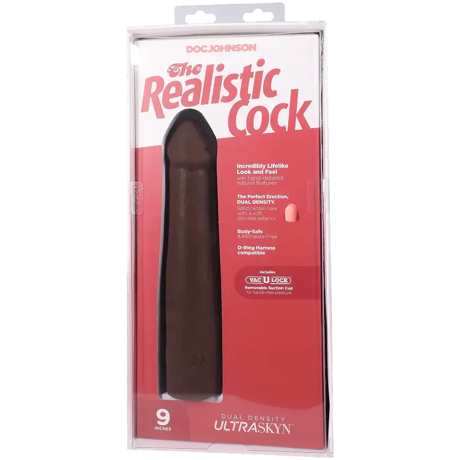 Фалоімітатор Doc Johnson The Realistic Cock ULTRASKYN - 9 Inch Chocolate Львів - фото 9