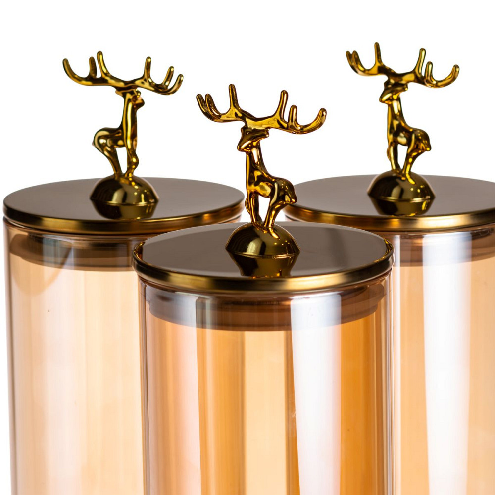 Yiwu Лимонадниця скляна 3в1 на підставці із золотими кранами 5.5 л HP-34-28 Коломыя - изображение 3