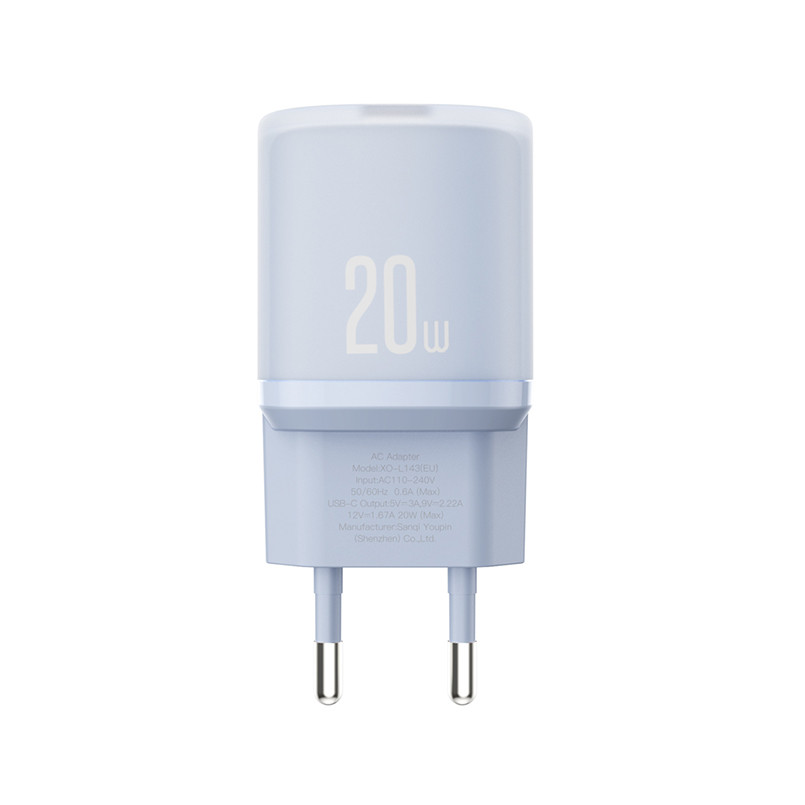 Мережевий зарядний пристрій XO L143 PD20W Single USB-C Charger синій Львів - фото 2