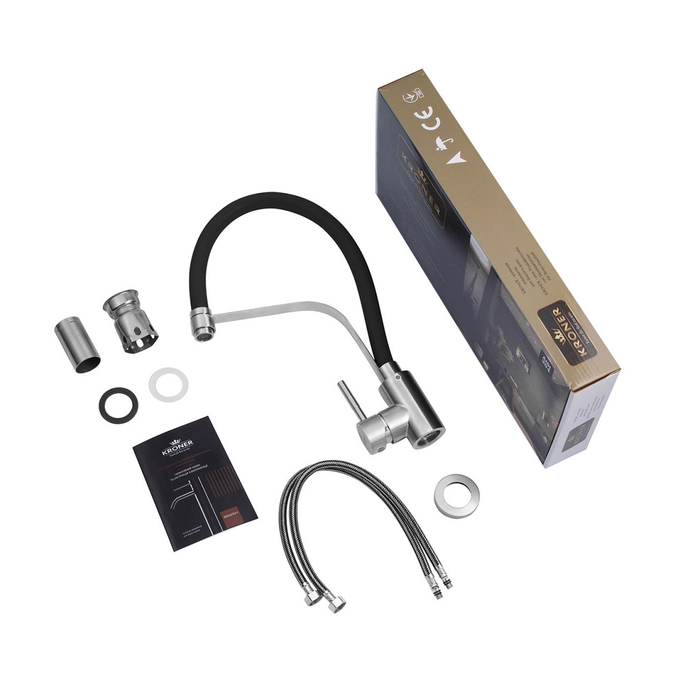 Змішувач для кухні Kroner KRP Edelstahl Klassisch — ESG03593BLK Київ - фото 10