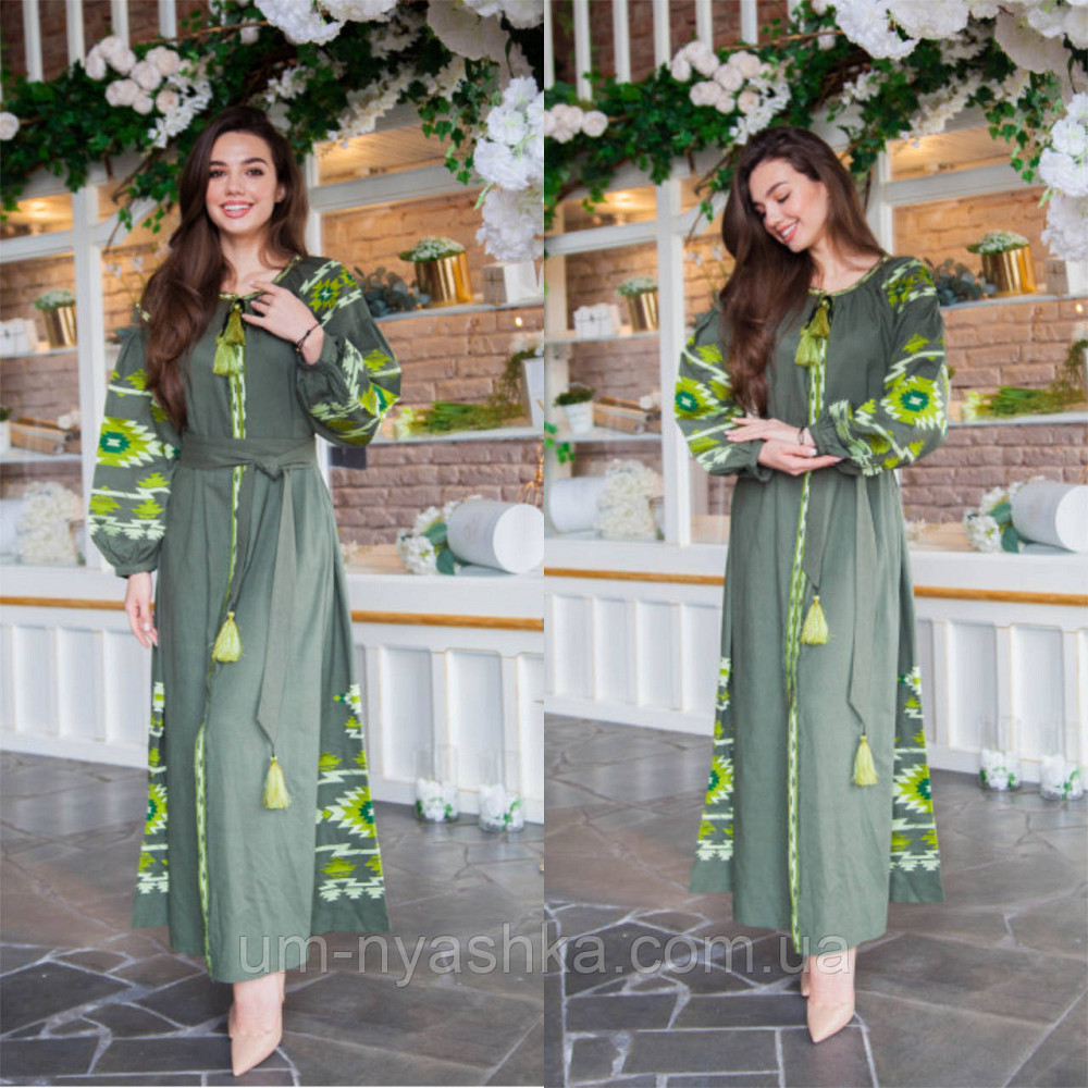 Жіноча вишита сукня на льоні Калейдоскоп Кривий Ріг - фото 1