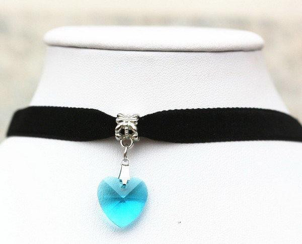 Чокер оксамитовий з підвіскою Серце Київ - фото 1