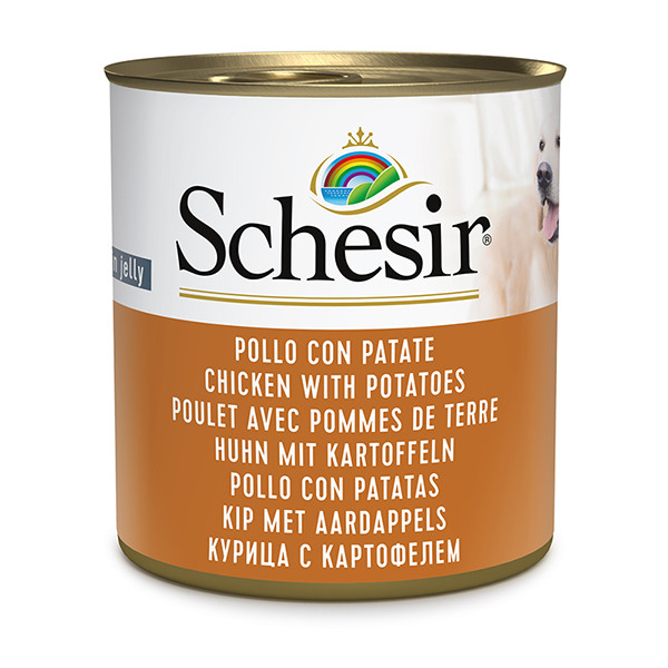 Schesir Chicken With Potatoes ШЕЗІР КУРКА З КАРТОПЛЕЮ в желе натуральні консерви для собак, вологий корм, банка 285г Київ - фото 1