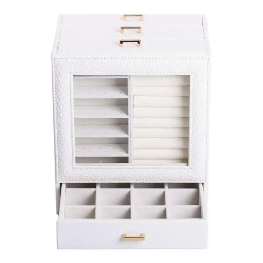 Скринька для прикрас з еко шкіри 3 яруси органайзер для ювелірних виробів HP-5-16W Київ - фото 5