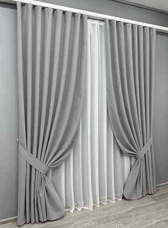 Комплект готовых штор VR-Textil Блэкаут двусторонний ASHEN NIGHT № 1840ш Светло-серый 150х290 см 2 шт (33-0874) Киев