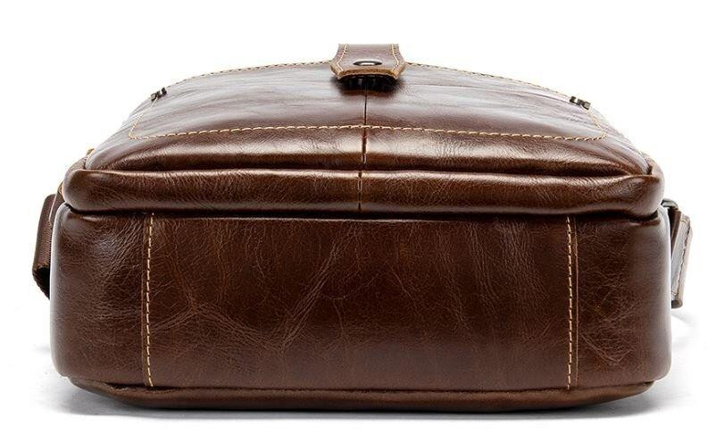 Сумка чоловіча гладка Vintage 14700 Коричнева Київ - фото 7