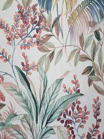 Обои винил на флизелине Rasch Florentine 1.06х10 листья ветки папоротника банана зеленые коричневые на белом Киев