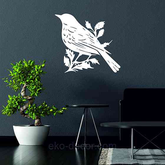 Декоративное настенное Панно «Птица», Декор на стену 50*45 см, Белый Киев