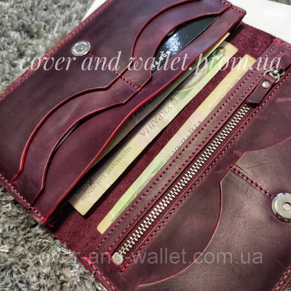Жіночий гаманець купюрник на магнітах ручної роботи Grande Pelle Сinturino Київ - фото 19