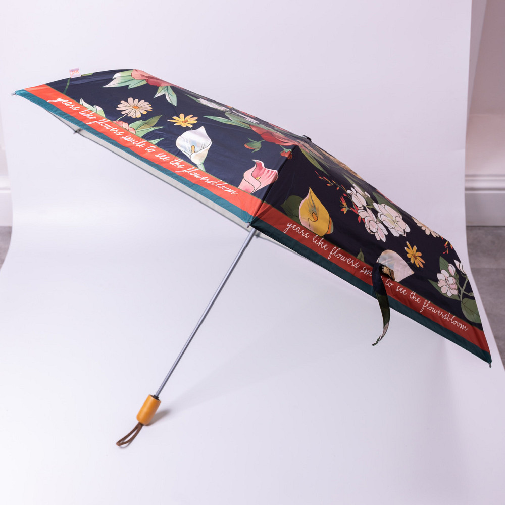 Парасолька механічна елегантна з принтом міцна надійна з поліестеру діаметр 99 см Чорний HP-23-15B Київ - фото 5