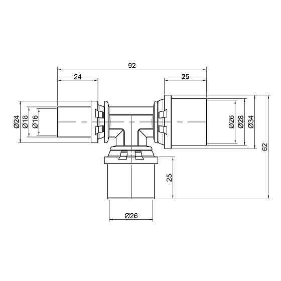 Трійник прес Icma 26х26х16 No406 Київ