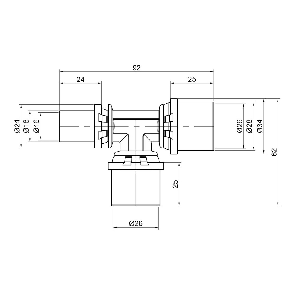 Трійник прес Icma 26х26х16 No406 Київ - фото 2