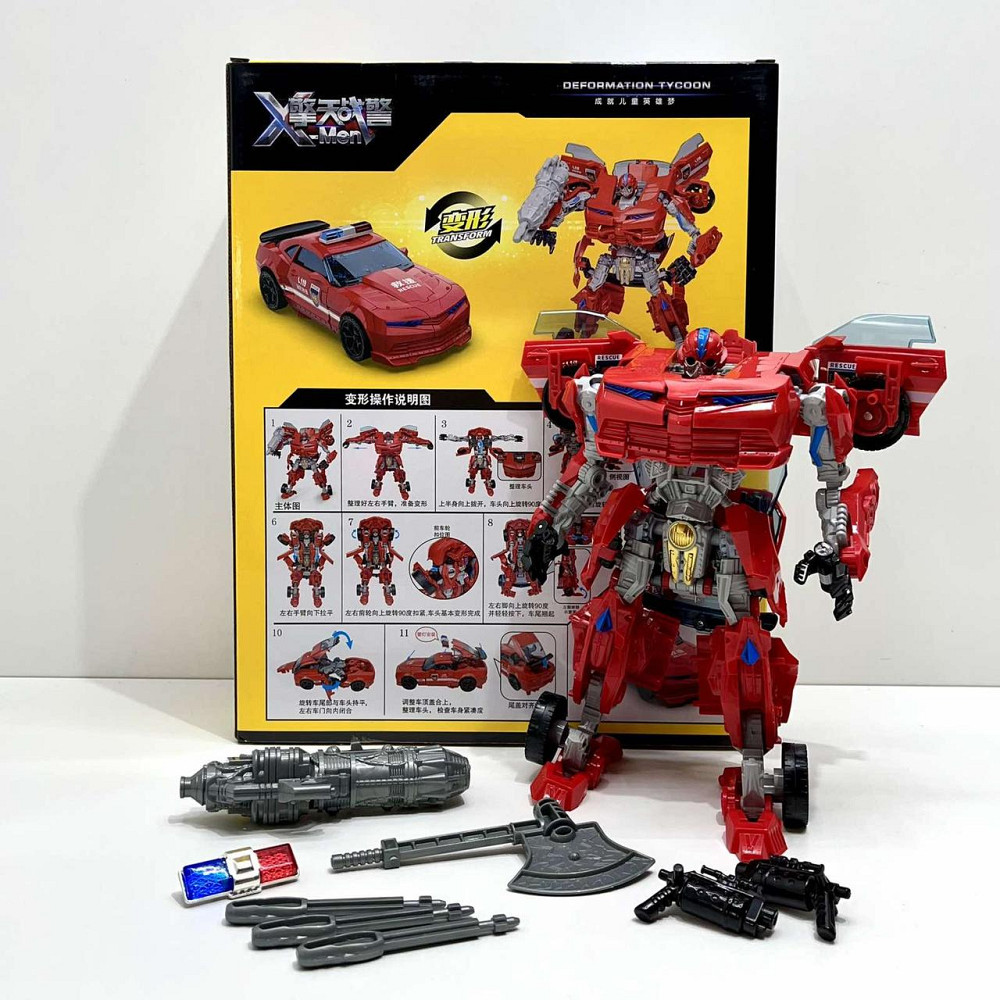 Робот-трансформер машинка 24см з аксесуарами Червоний (JJ707A-B-C) Чернігів - фото 1