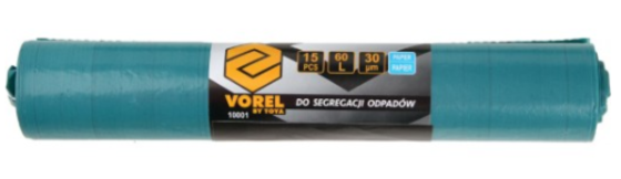 Торбинки для паперових відходів VOREL, 60 л. 15 шт [30] Одеса