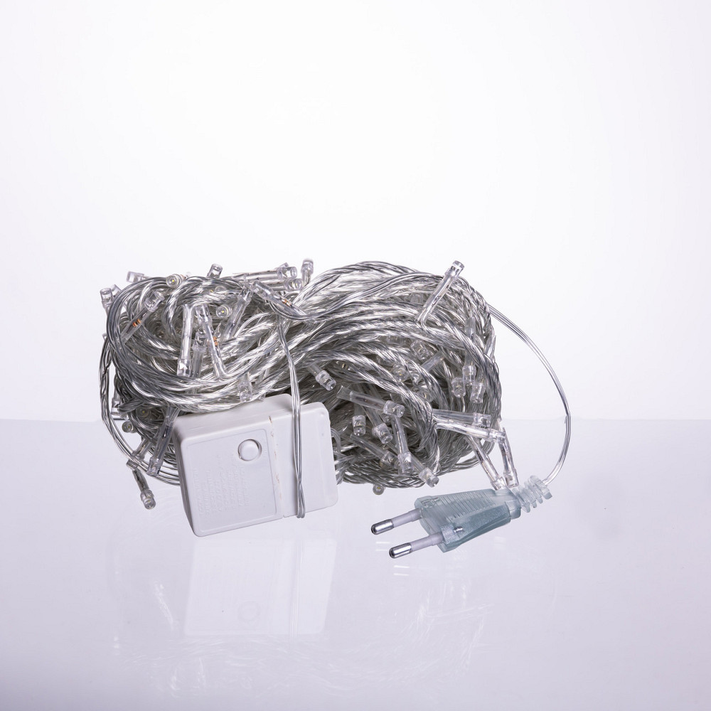 Гірлянда новорічна 14 м, 160 LED, білий провід, біле світло Київ - фото 4