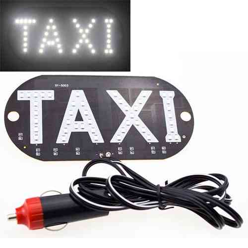 Автомобильное LED табло Такси TAXI 12В белое с присосками и кабелем в прикуриватель для авто Киев