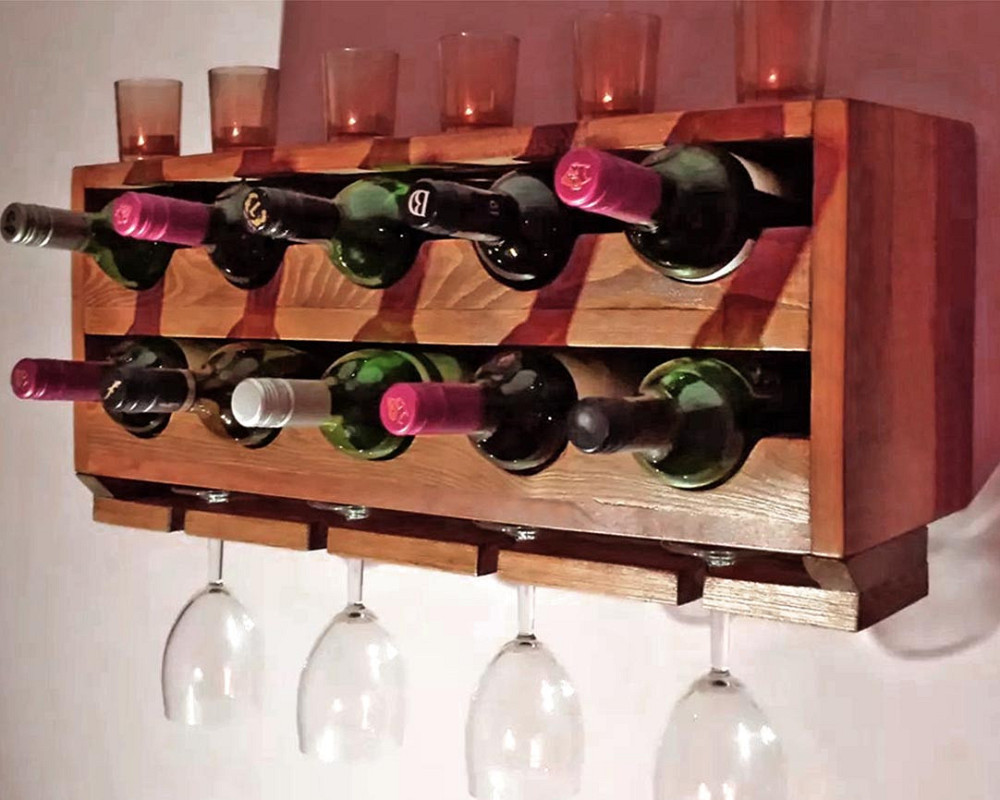 Настенная винная полка 
