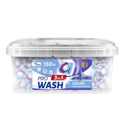 Капсули для прання 130шт (контейнер з ручкою) Гірська свіжість ProWash 2К Житомир