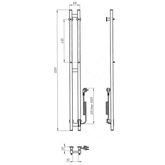 Електрична сушарка для рушників Laris Зебра ДУЕТ 80х1200 Е біла Київ