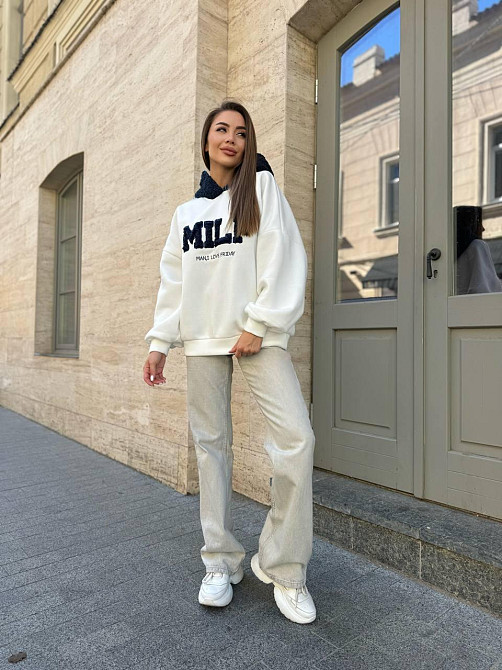 Женский стильный теплый свитшот тринитка на флисе (очень качественная)+трикотаж «Баранчик» Одесса - изображение 5