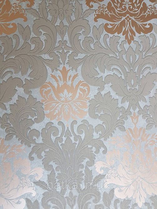 Шпалери метрові вінілові на флізелін Marburg Villa Romana класичні вензелі завитки золотисті коричневі Київ - фото 1