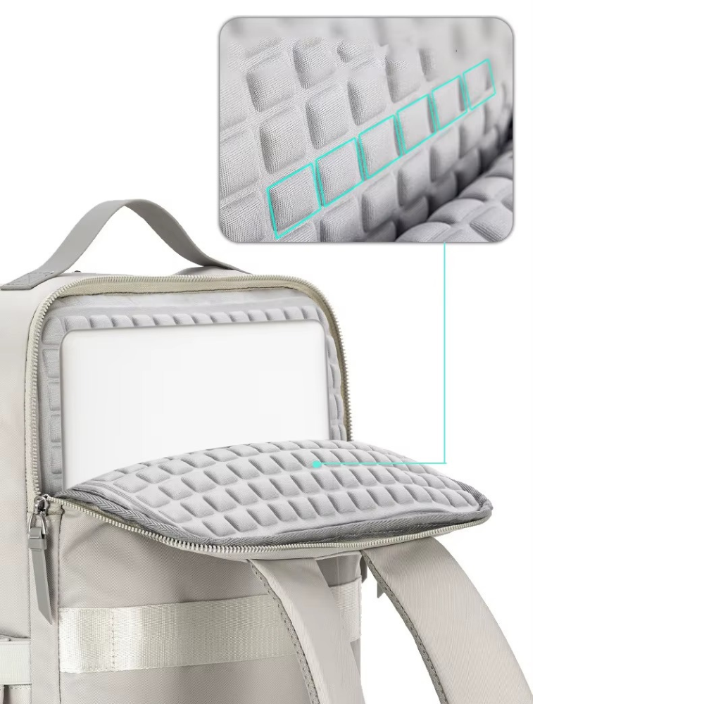 Рюкзак городской для ноутбука с противоударным отделением, дорожный для путешествий 41х30х13 см,белый Каменец-Подольский - изображение 3