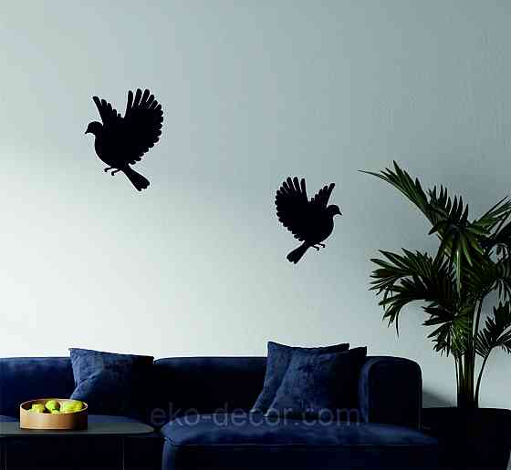 Декоративное настенное Панно «Птичка» Декор на стену(цена за 1шт) 30*23 см, Черный Киев