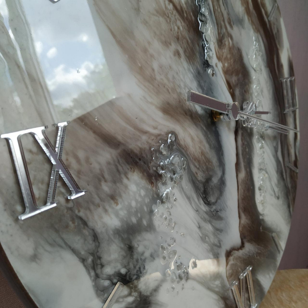 Часы настенные 40 см из эпоксидной смолы ручной работы Днепр - изображение 4