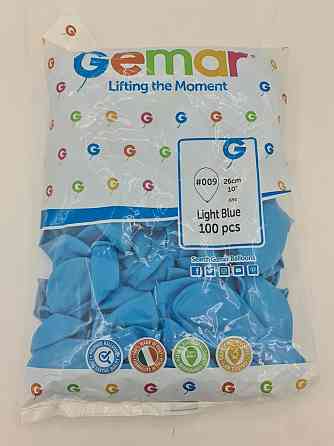 Повітряні кульки 10" (25 см) пастель світло-блакитний Gemar 100 шт (1 пачка) Харків