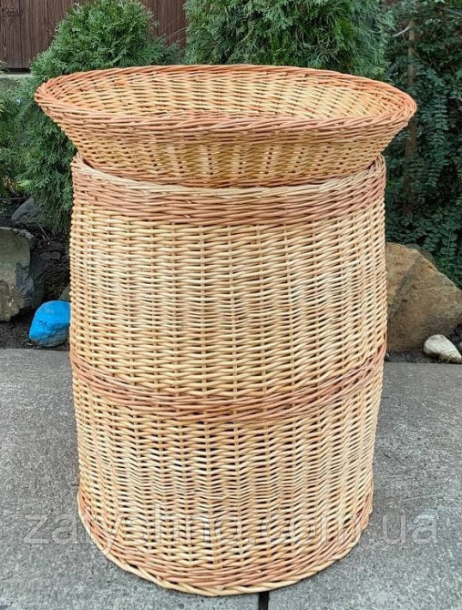 Корзина высокая с крышкой-корзинкой плетеная Киев - изображение 6