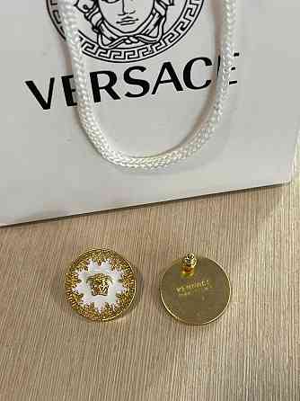 Версаче сережки / Versace сережки білі в позолоті Одеса