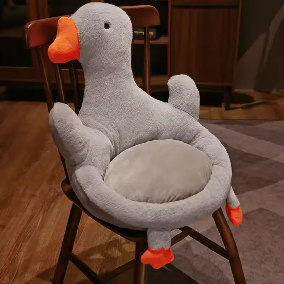 М'яка плюшева подушка Качка (Сіра) Вінниця