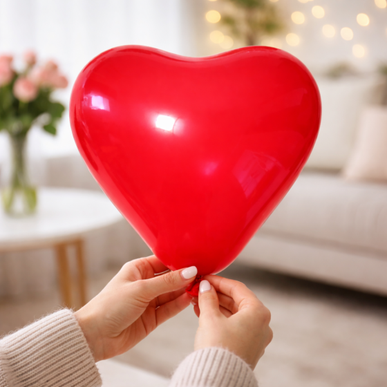 Шары латексные сердце красный 10