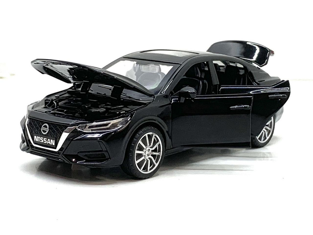 Машина Автосвіт Nissan selfie інерційна масштаб 1:32 відчиняються двері капот багажник 15 см Чорна (AP-2084) Чернігів - фото 6