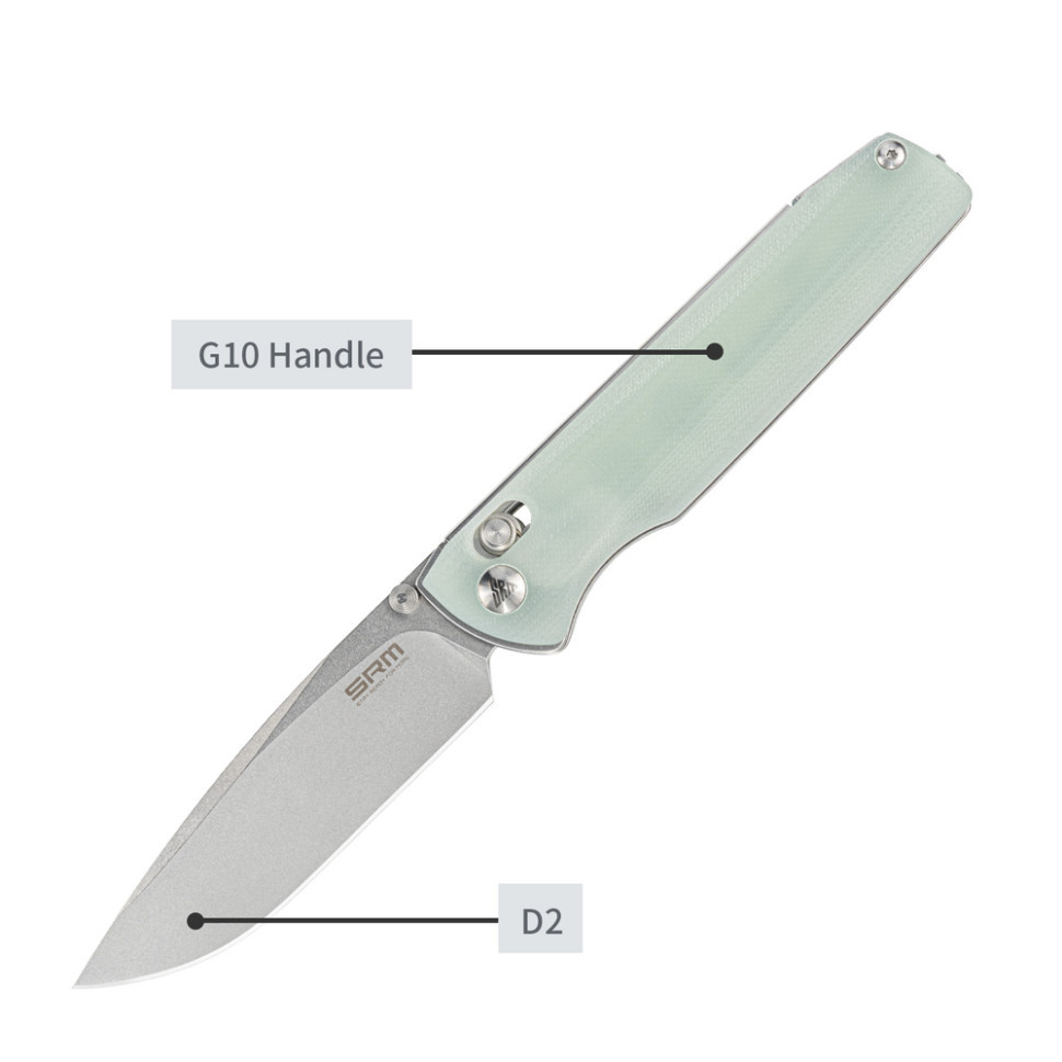 Ніж складаний SRM Terrier 258L-GC, напівпрозорий зелений Київ - фото 11