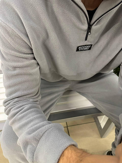 Мужской теплый костюм двойка из двухстороннего плотного флиса Серый, 42/46 Одесса - изображение 3