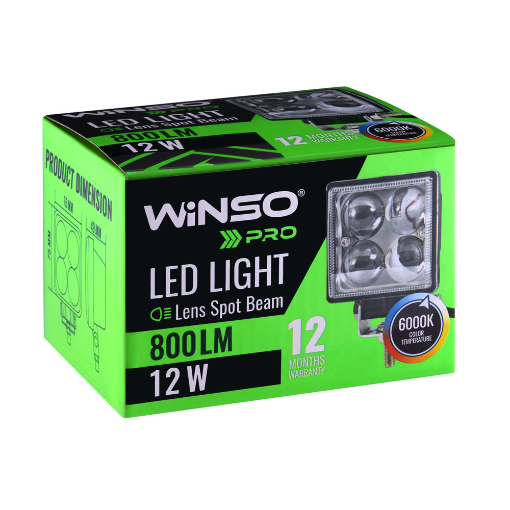Фара светодиодная Winso Pro Epistar 4D точечный 10-30V, 12W (4x3W), 1шт (780140) Львов - изображение 2