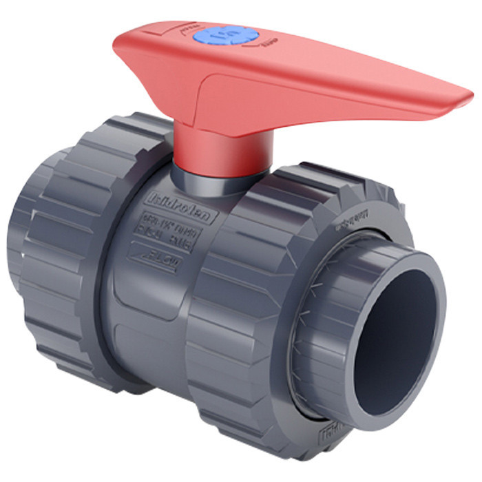 Кран шаровый ПВХ Hidroten 1011079, с муфтовым окончанием, d63 мм Киев - изображение 1