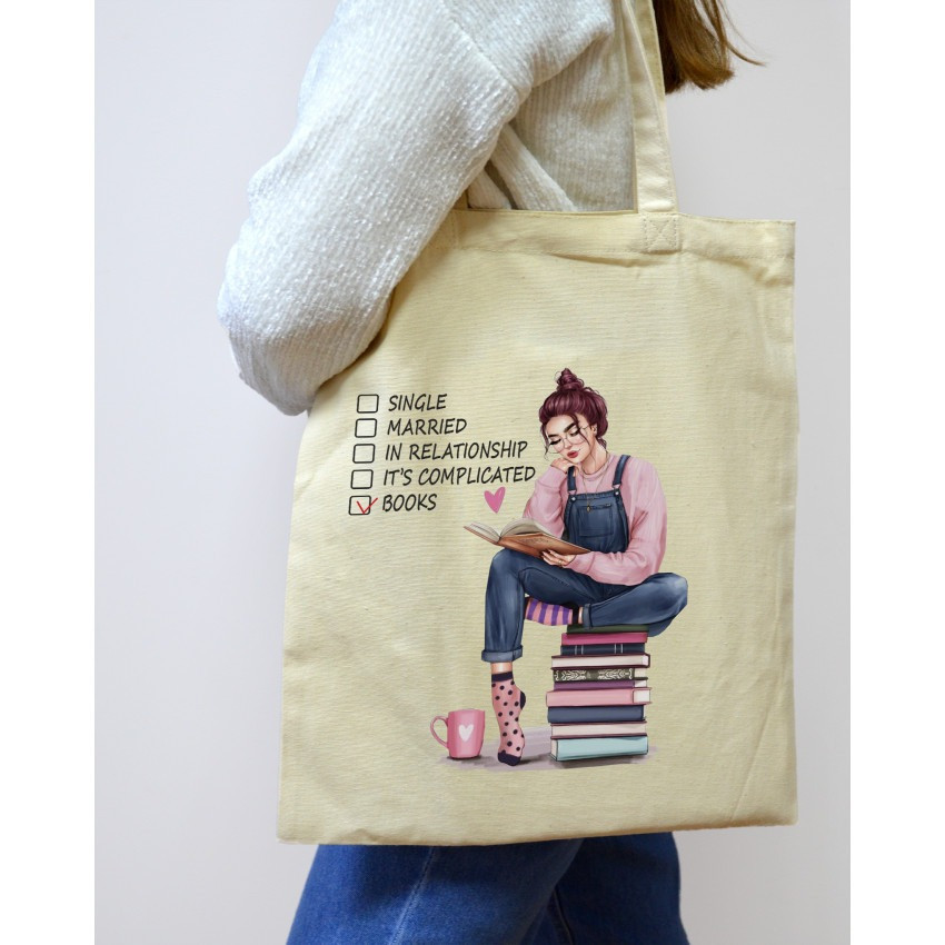 Екошопер BookOpt BK4068 "BOOKS - джерело знань" бежевий Київ - фото 8