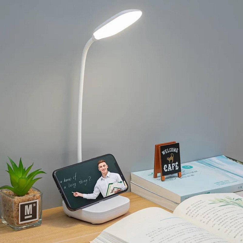 Світильник настільний LED VALESO акумуляторний, на гнучкій ніжці, повний спектр, білий 1961 Коломия - фото 1