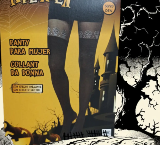 Колготки на Хэллоуин с черепами 20-50 den М черно-белый Киев