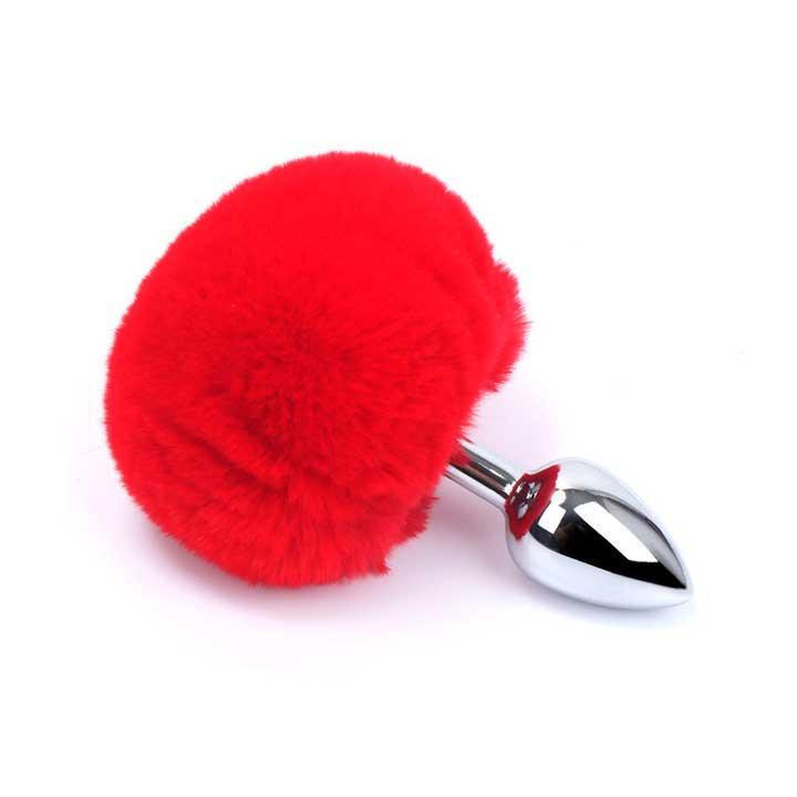 Анальна пробка з хвостиком - Червоний - 7,5 * 2,8 см - Анальні іграшки Вінниця - фото 1