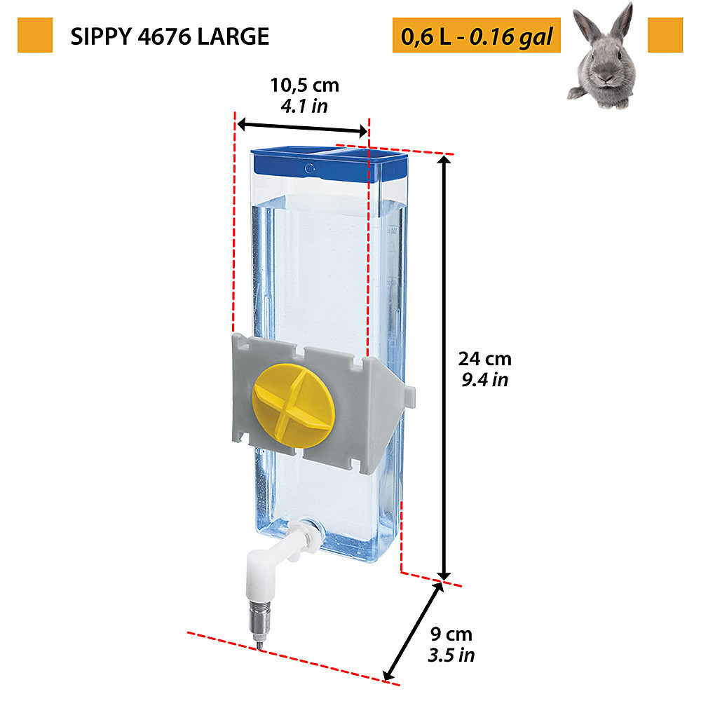 Пилка для гризунів і дрібних тварин Ferplast Sippy (Ферпласт Сиппі) 10,5 x 9 x 9 x 24 cm - 0,6 L - 4676 LARGE Запоріжжя - фото 2