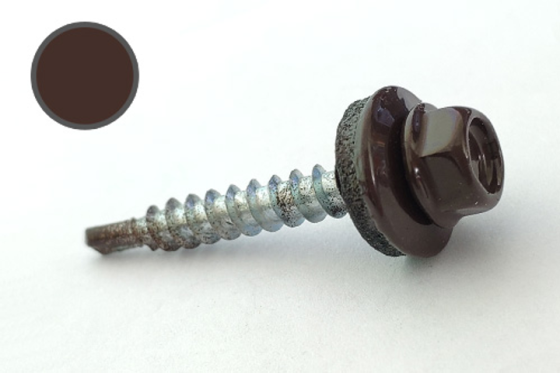 Кровельный саморез 4,8*19 RAL 8017 со сверлом по металлу (пач. 50 шт.) коричневый Харьков